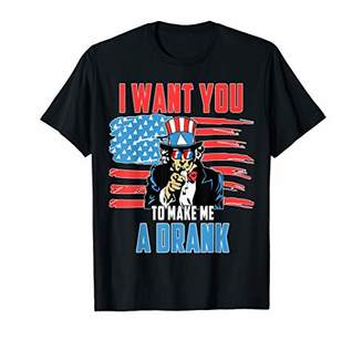 SAM. 4th of July Uncle I Want You Patriotic Beer Funny Party T-Shirt