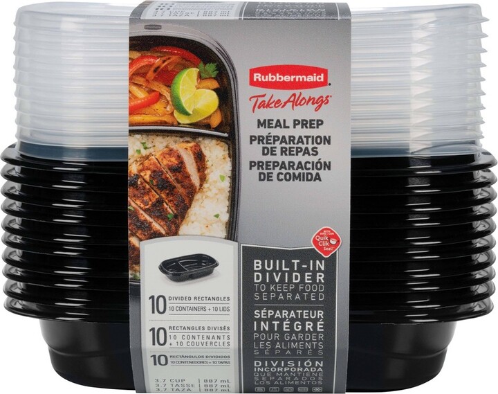 Rubbermaid 20pc TakeAlongs Meal Prep Divided Rectangle Containers Set
