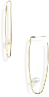 Jules Smith Designs Imitation Pearl Hoop Drop Earrings