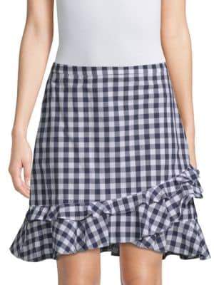 Draper James Gingham Ruffle Mini Skirt