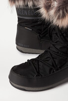 Thumbnail for your product : Moon Boot Monaco Faux Fur-trimmed Shell And Faux Leather Snow Boots - Black
