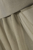 Thumbnail for your product : By Malene Birger Ambrianna cape-back satin and chiffon gown