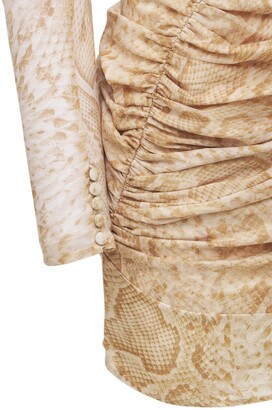 Magda Butrym Python Print Sheer Silk Georgette Dress