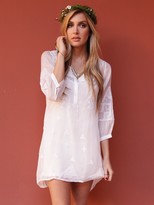Thumbnail for your product : West Coast Wardrobe Eventide 3/4 Henley Tunic in Off White