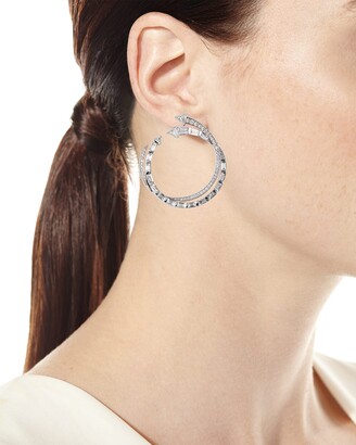 Nikos Koulis Energy 18k White Gold Diamond Hoop Earrings