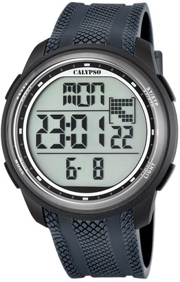 Calypso Unisex Digital Watch with LCD Dial Digital Display and Blue Plastic Strap K5704/6