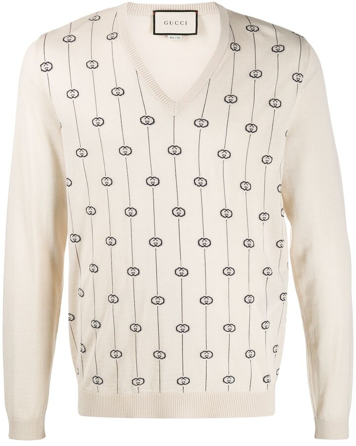 Gucci GG monogram jumper - ShopStyle V-Neck Sweaters