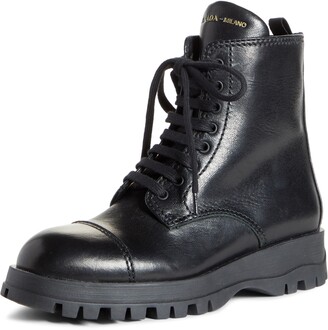 prada color block lace up boot