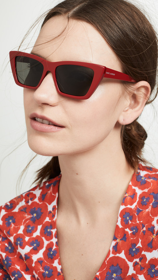 Saint Laurent Narrow Cat Eye Sunglasses ShopStyle