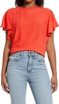 Thumbnail for your product : Gibson Flutter Sleeve Top