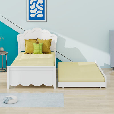 Ivy Bronx Wood Platform Bed With Headboard And Trundle Bed