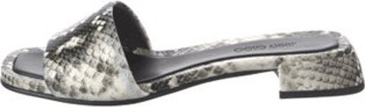 Jimmy Choo Leather Slides White Animal Print Includes Box & Dust Bag