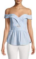 Thumbnail for your product : Bardot Sara Off-the-Shoulder Fitted Peplum Top