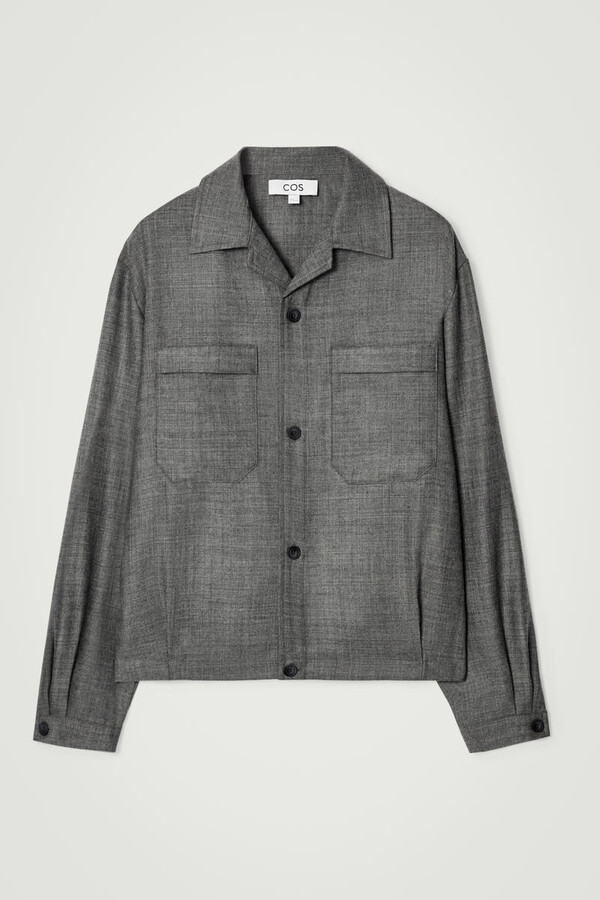 COS Wool-Flannel Overshirt in Gray