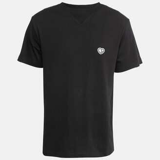 Christian Dior Black Cotton Heart Patch Crew Neck T Shirt S 