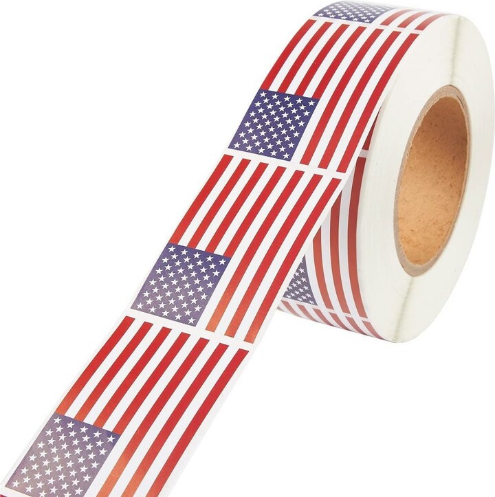 Juvale 1000 Count Patriotic American Flag Stickers Labels Decal for 4th
