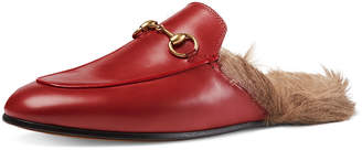 Gucci Princetown Fur-Lined Mule, Red