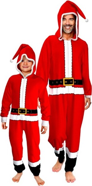 Dream Wave FunstuffChristmasSantaClausMensZipUpCostumeCoverallMen’sSmall