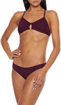 Thumbnail for your product : Jets Luscious ring-embellished stretch-jacquard bikini top