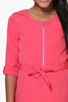 Thumbnail for your product : boohoo Girls Zip Front Woven Shirt Dress