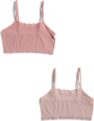 TJMAXX Girls 2Pk Seamless Cropped Camis, Nylon/Spandex