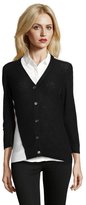 Thumbnail for your product : Magaschoni black sea cashmere knit asymetrically color blocked cardigan