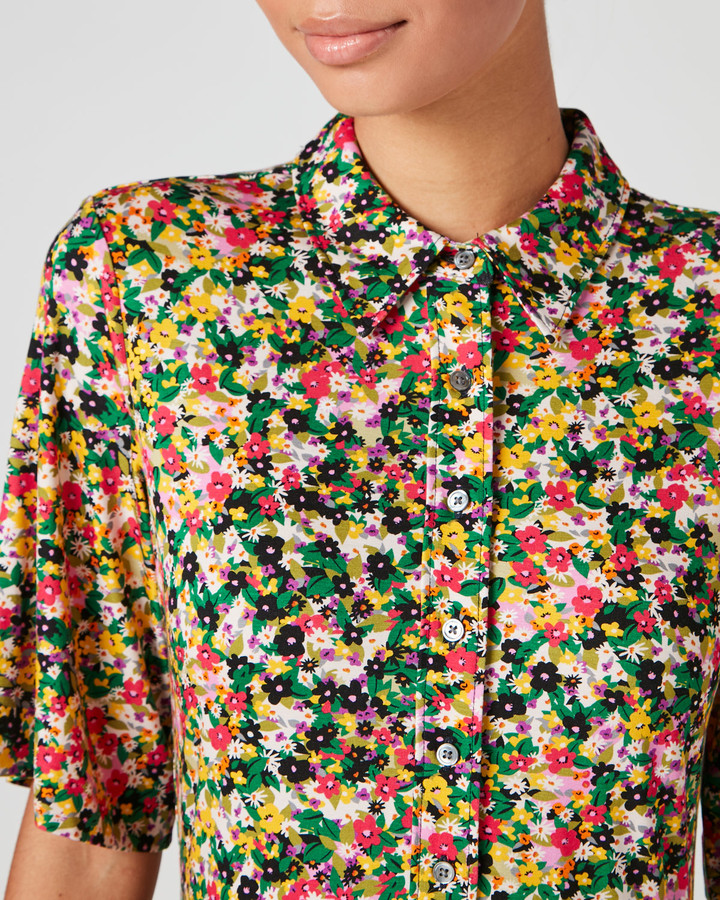 Jigsaw rainbow ditsy shirt dress Clearance