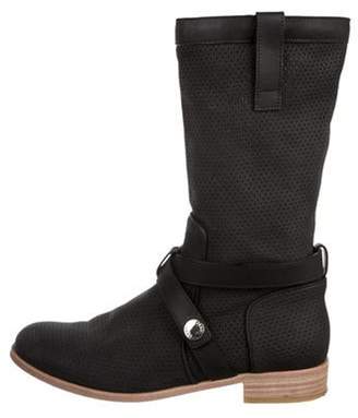 Fendi Leather Mid-Calf Boots Black Leather Mid-Calf Boots