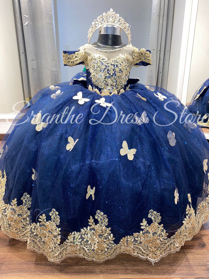 gdybao 3D Butterfly Applique Flower Girl Dress For Wedding Tulle Puffy Princess Kids Birthday Party First Communion Ball Gowns Custom
