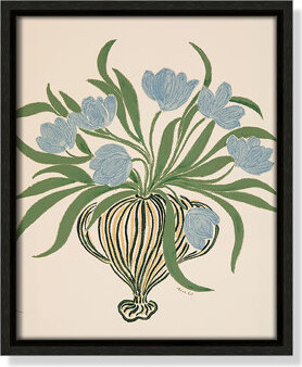 Joss & Main Colette La Poire Blue Tulips Print by Camilla Bergqvist