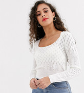 Thumbnail for your product : Miss Selfridge Petite jumper in white
