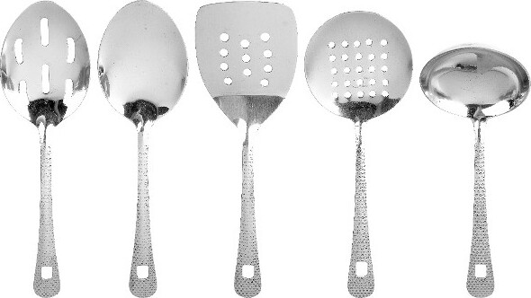 Lexi Home LexiHome5-PieceStainlessSteelHammeredMiniKitchenUtensilSet