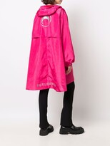 Thumbnail for your product : Marine Serre A-line moire hooded windbreaker coat