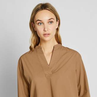 Uniqlo WOMEN Extra Fine Cotton V Neck Long Sleeve Shirt