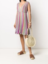 Thumbnail for your product : M Missoni Pleated Striped Metallic Dress