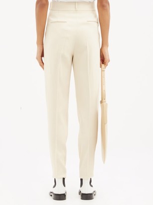Another Tomorrow - High-rise Twill Slim Trousers - Cream