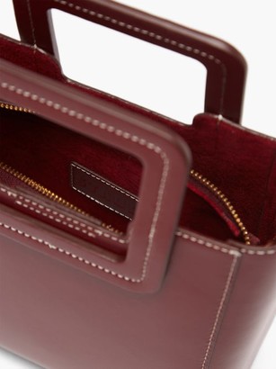STAUD Shirley Mini Leather Shoulder Bag - Burgundy