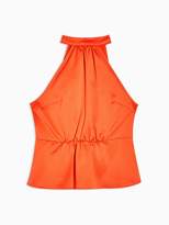 Thumbnail for your product : Topshop Satin Bow Back Halter Top - Orange