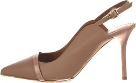Malone Souliers Leather Slingback Pumps Neutrals Pointed-Toes Buckle Closure at Ankles Unfortunately due to restrictions this item may not be eligible for shipping in all areas.