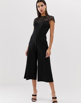 Thumbnail for your product : Lipsy culotte jumpsuit with embellished yoke in black