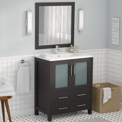 Wade Logan Karson 30 Single Bathroom, Karson 42 Single Bathroom Vanity Set With Mirror
