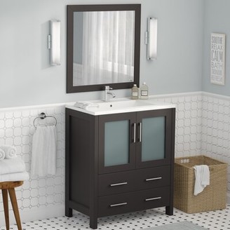 Single Bathroom Vanity Set, Karson 24 Single Bathroom Vanity Set With Mirror