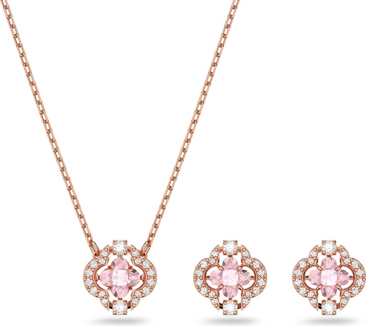 Swarovski Sparkling Dance Clover Jewellery Set Women's Necklace
