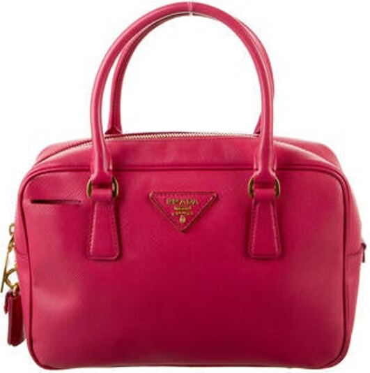 Prada Medium Vitello Daino Bauletto Handle Bag - Pink Handle Bags