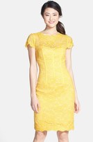 Thumbnail for your product : Monique Lhuillier ML Lace Overlay Sheath Dress