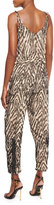 Thumbnail for your product : Tom Ford Animal-Print Cargo-Pocket Jumpsuit, Beige/Black