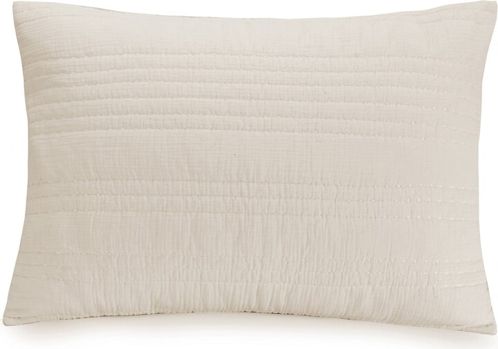 1977 Dry Goods Atmosphere Ivory Cotton Gauze Pillow Sham Pair, Standard Size