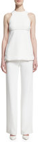 Thumbnail for your product : Cushnie High-Waist Folded-Pleat Wide-Leg Pants, White