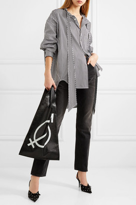 Balenciaga New Swing Striped Cotton-poplin Shirt - Black