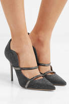 Thumbnail for your product : Malone Souliers Maureen Leather-trimmed Metallic Mesh Pumps